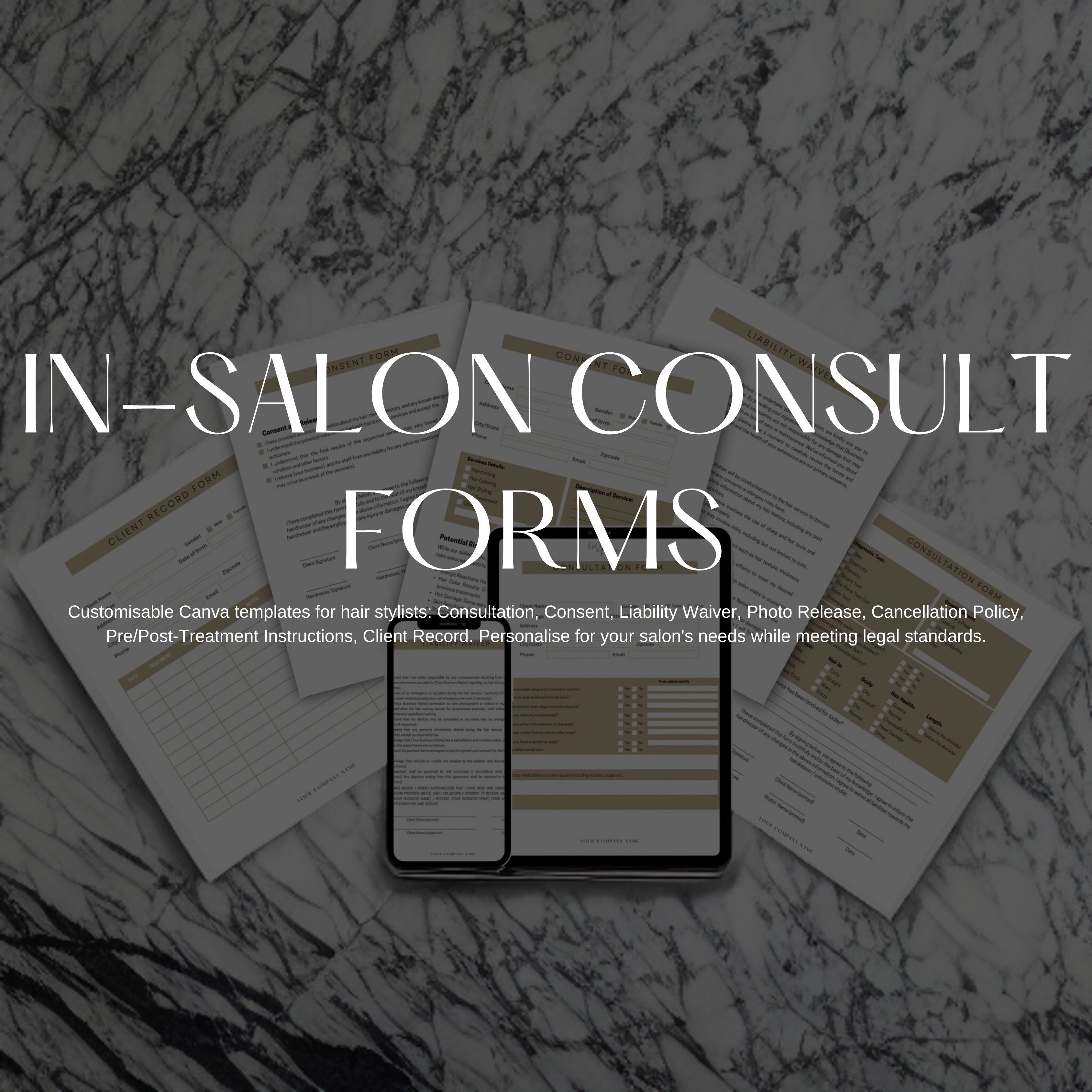 In-salon editable forms